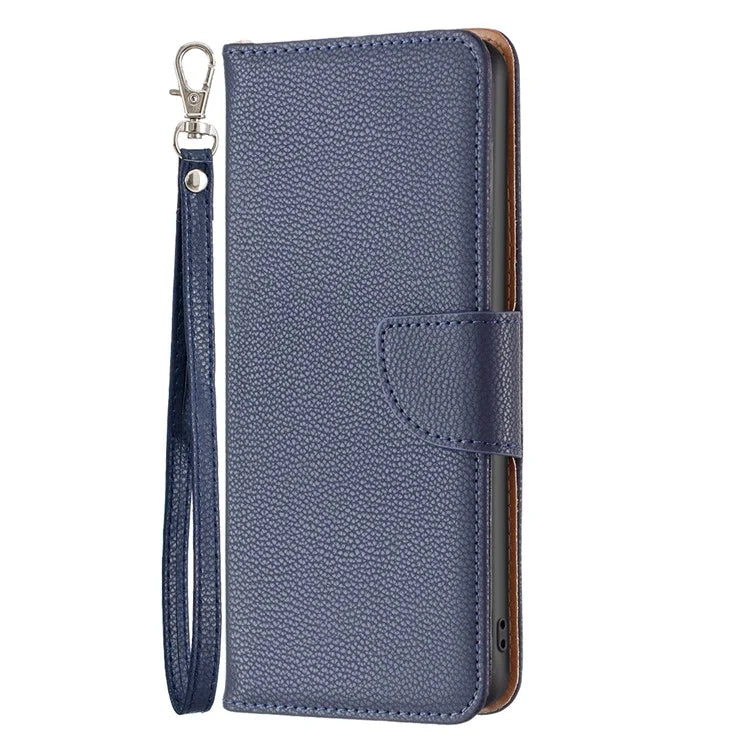 For iPhone 16 Pro Wallet Phone Case Litchi Texture Solid Color Leather Flip Cover