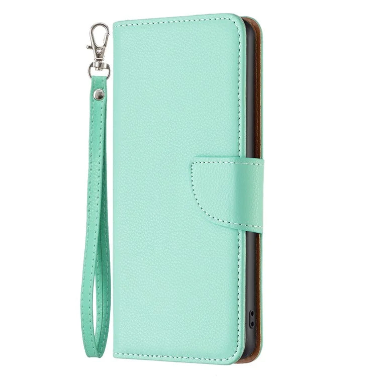 For iPhone 16 Pro Wallet Phone Case Litchi Texture Solid Color Leather Flip Cover