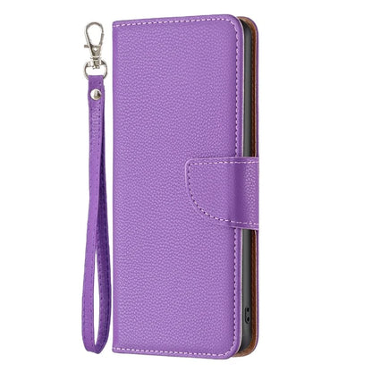 For iPhone 16 Pro Wallet Phone Case Litchi Texture Solid Color Leather Flip Cover