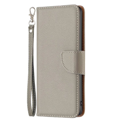 For iPhone 16 Pro Wallet Phone Case Litchi Texture Solid Color Leather Flip Cover