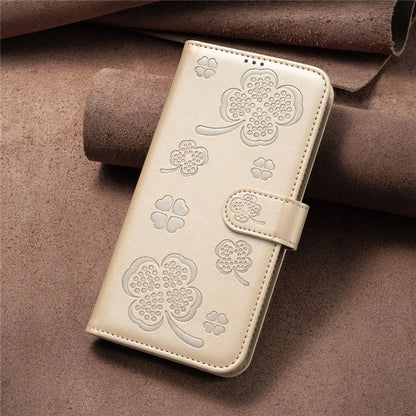 For iPhone 16 Pro Max Case Four Leaf Clover Phone Protection Leather Cover