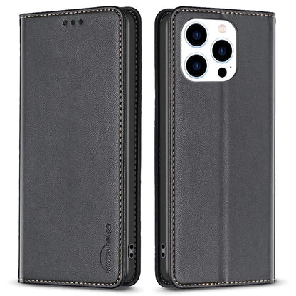 BINFEN COLOR BF18 For iPhone 16 Pro Max Case Magnetic Closing Leather Phone Cover