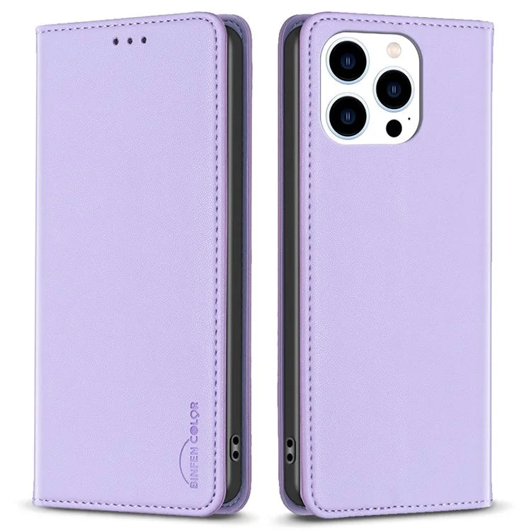 BINFEN COLOR BF18 For iPhone 16 Pro Max Case Magnetic Closing Leather Phone Cover