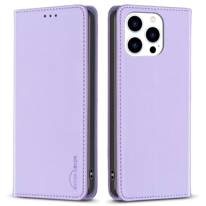 BINFEN COLOR BF18 For iPhone 16 Pro Max Case Magnetic Closing Leather Phone Cover