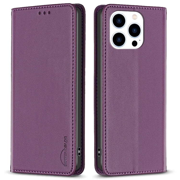 BINFEN COLOR BF18 For iPhone 16 Pro Max Case Magnetic Closing Leather Phone Cover