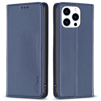 BINFEN COLOR BF18 For iPhone 16 Pro Max Case Magnetic Closing Leather Phone Cover