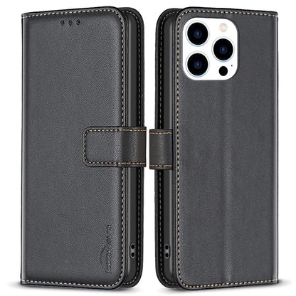BINFEN COLOR BF17 For iPhone 16 Pro Max Case Flip Leather Wallet Phone Cover