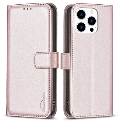 BINFEN COLOR BF17 For iPhone 16 Pro Max Case Flip Leather Wallet Phone Cover