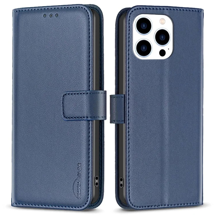 BINFEN COLOR BF17 For iPhone 16 Pro Max Case Flip Leather Wallet Phone Cover
