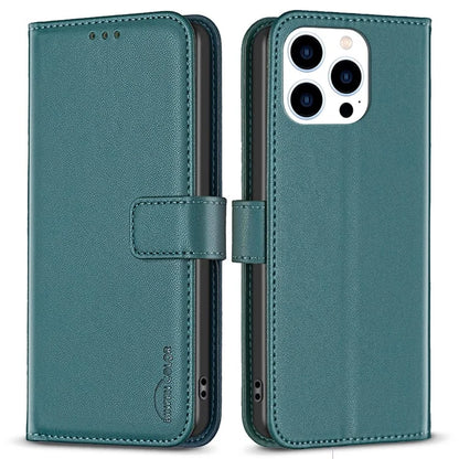 BINFEN COLOR BF17 For iPhone 16 Pro Max Case Flip Leather Wallet Phone Cover