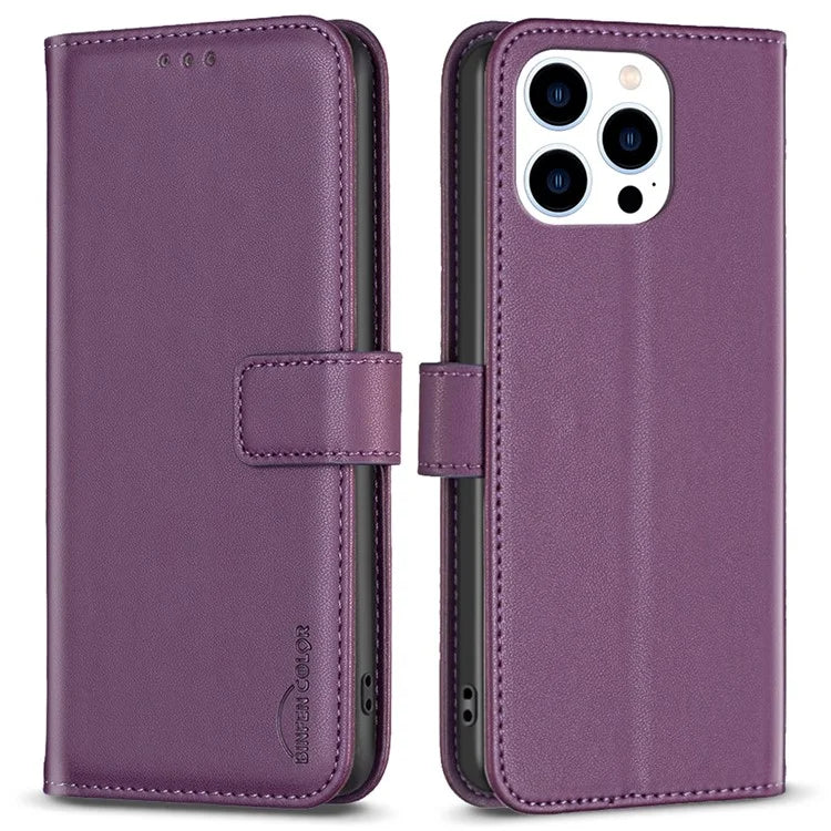 BINFEN COLOR BF17 For iPhone 16 Pro Max Case Flip Leather Wallet Phone Cover