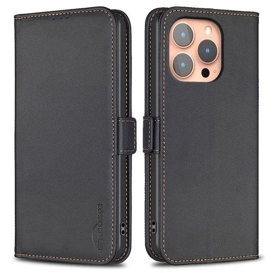 BINFEN COLOR BF31 For iPhone 16 Pro Max Case Dual Magnetic Clasp PU Leather Phone Cover