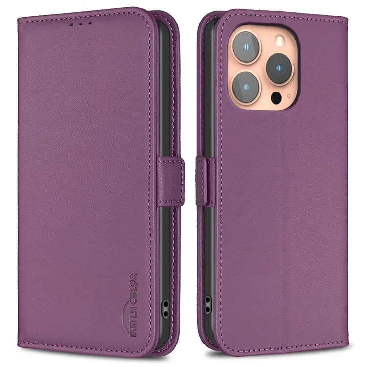 BINFEN COLOR BF31 For iPhone 16 Pro Max Case Dual Magnetic Clasp PU Leather Phone Cover
