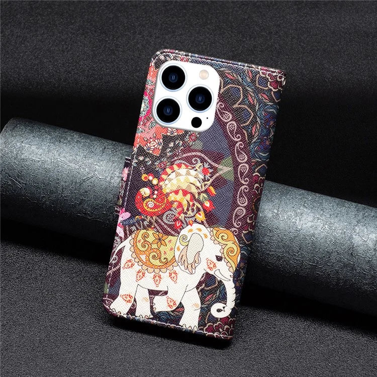 For iPhone 16 Pro Max Case Pattern Printing Leather Wallet Stand Phone Cover