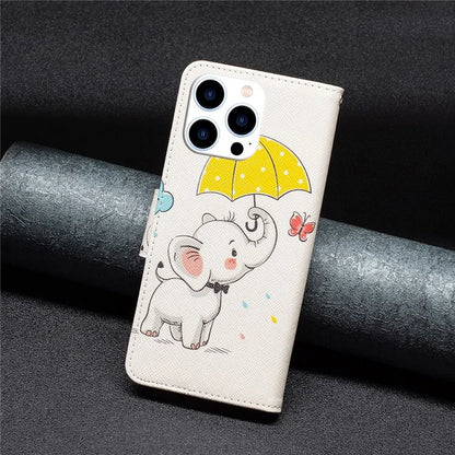 For iPhone 16 Pro Max Case Pattern Printing Leather Wallet Stand Phone Cover