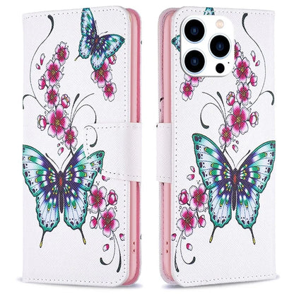 For iPhone 16 Pro Max Case Pattern Printing Leather Wallet Stand Phone Cover