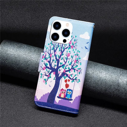 For iPhone 16 Pro Max Case Pattern Printing Leather Wallet Stand Phone Cover