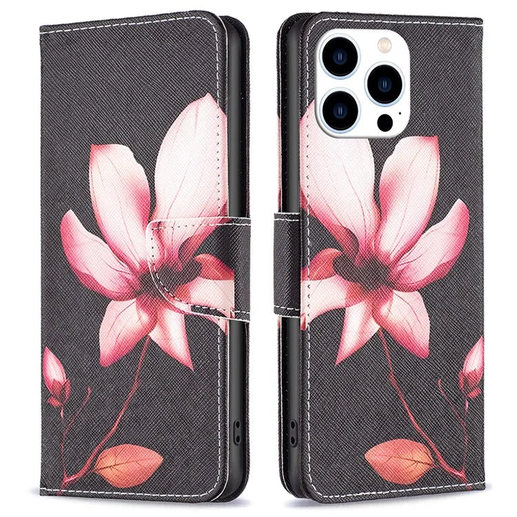 For iPhone 16 Pro Max Case Pattern Printing Leather Wallet Stand Phone Cover