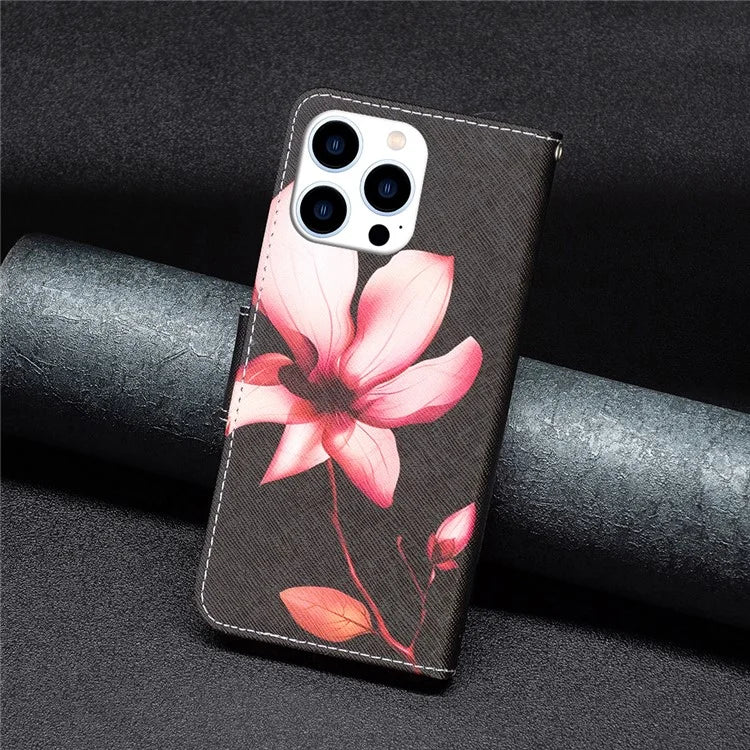 For iPhone 16 Pro Max Case Pattern Printing Leather Wallet Stand Phone Cover