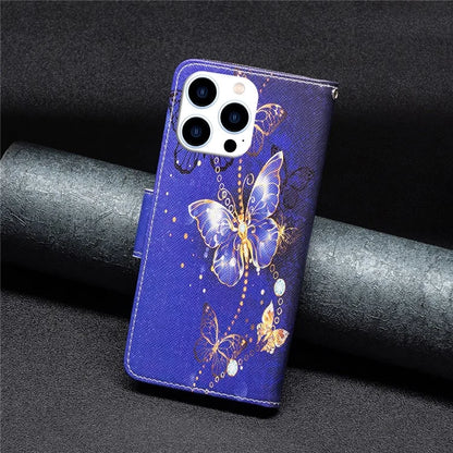 For iPhone 16 Pro Max Case Pattern Printing Leather Wallet Stand Phone Cover