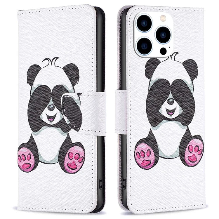 For iPhone 16 Pro Max Case Pattern Printing Leather Wallet Stand Phone Cover