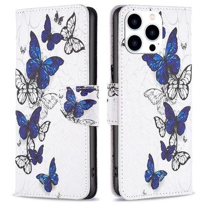 For iPhone 16 Pro Max Case Pattern Printing Leather Wallet Stand Phone Cover