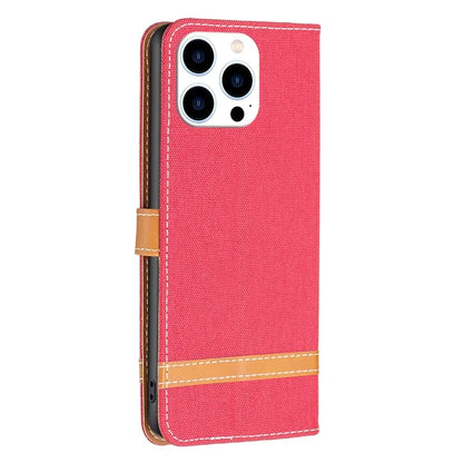 For iPhone 16 Pro Max Case Jeans Cloth Texture Leather Wallet Cover