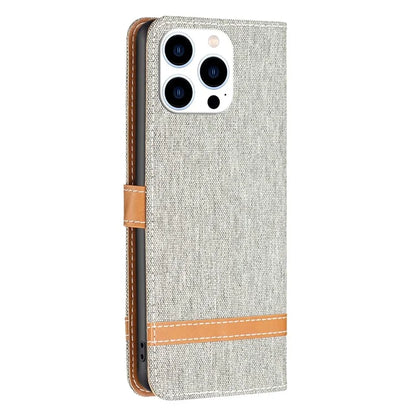 For iPhone 16 Pro Max Case Jeans Cloth Texture Leather Wallet Cover