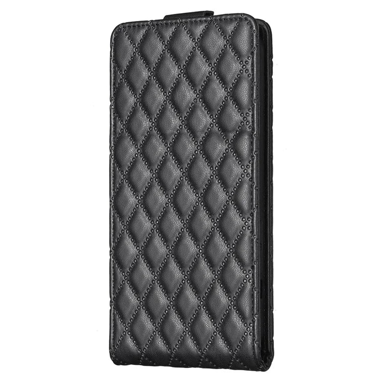 BF30 For iPhone 16 Pro Max Case Rhombus Grid Vertical Flip Leather Phone Cover