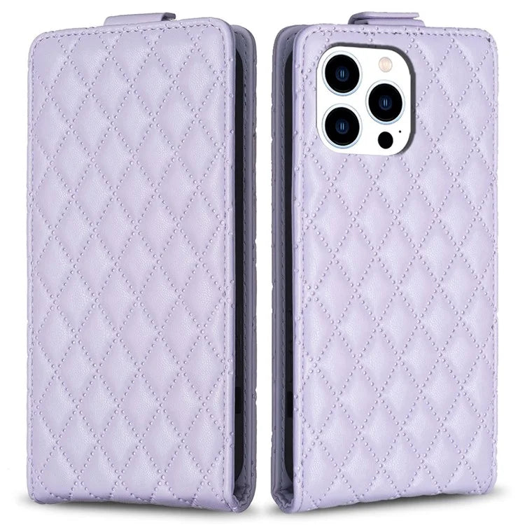 BF30 For iPhone 16 Pro Max Case Rhombus Grid Vertical Flip Leather Phone Cover