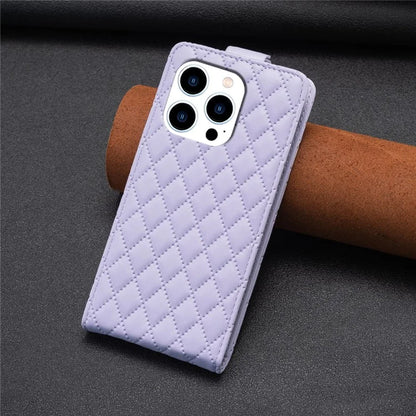 BF30 For iPhone 16 Pro Max Case Rhombus Grid Vertical Flip Leather Phone Cover