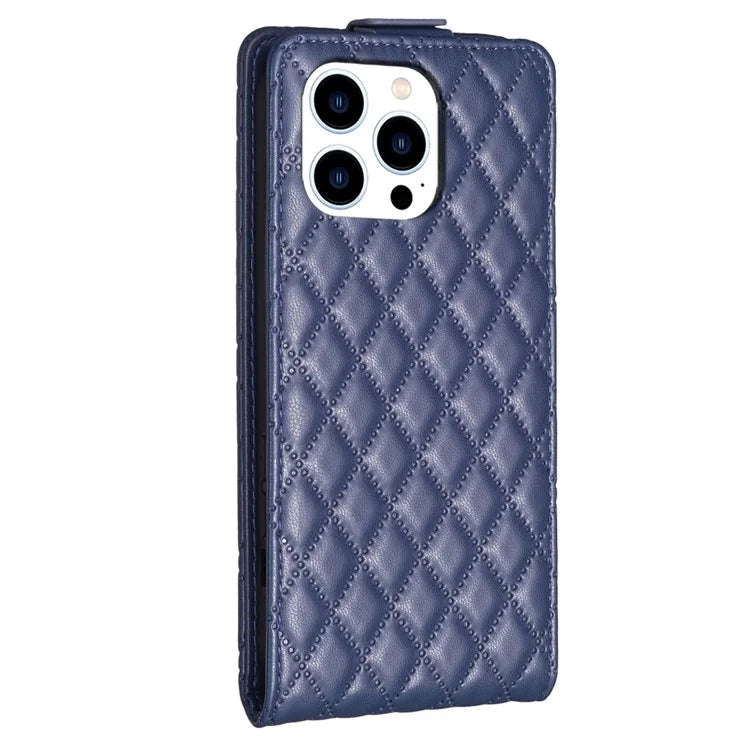BF30 For iPhone 16 Pro Max Case Rhombus Grid Vertical Flip Leather Phone Cover
