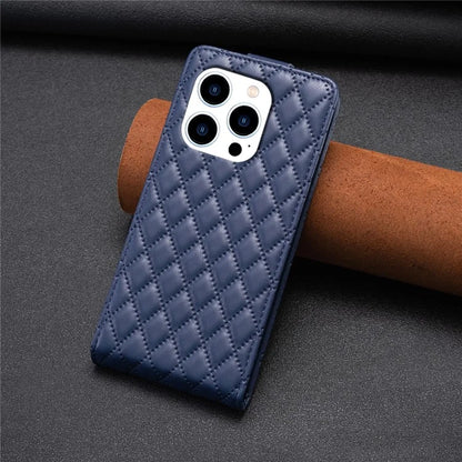BF30 For iPhone 16 Pro Max Case Rhombus Grid Vertical Flip Leather Phone Cover