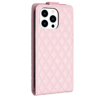 BF30 For iPhone 16 Pro Max Case Rhombus Grid Vertical Flip Leather Phone Cover