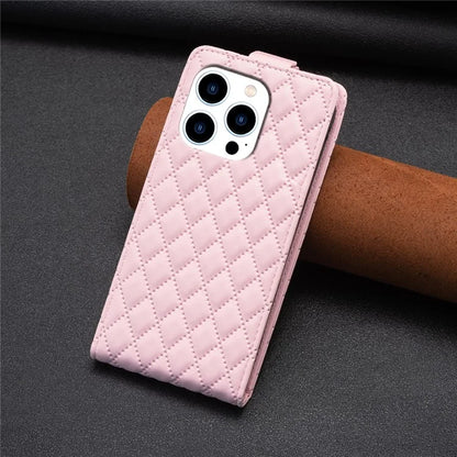 BF30 For iPhone 16 Pro Max Case Rhombus Grid Vertical Flip Leather Phone Cover