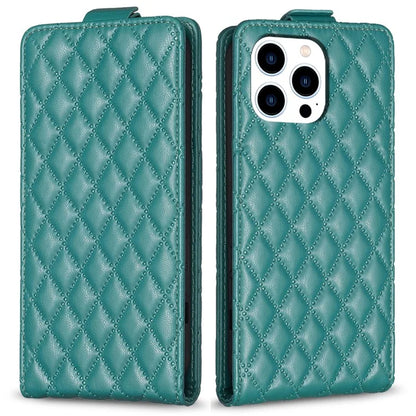 BF30 For iPhone 16 Pro Max Case Rhombus Grid Vertical Flip Leather Phone Cover