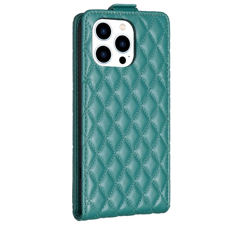 BF30 For iPhone 16 Pro Max Case Rhombus Grid Vertical Flip Leather Phone Cover