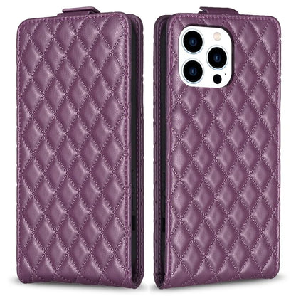 BF30 For iPhone 16 Pro Max Case Rhombus Grid Vertical Flip Leather Phone Cover