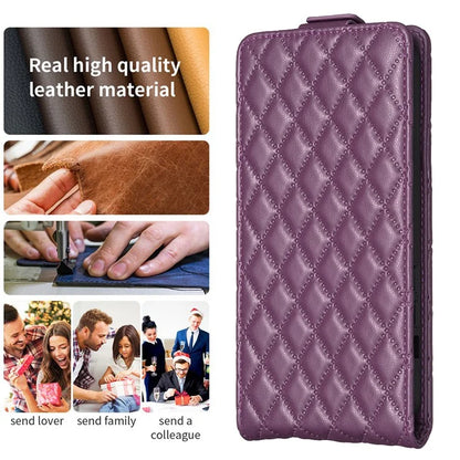 BF30 For iPhone 16 Pro Max Case Rhombus Grid Vertical Flip Leather Phone Cover