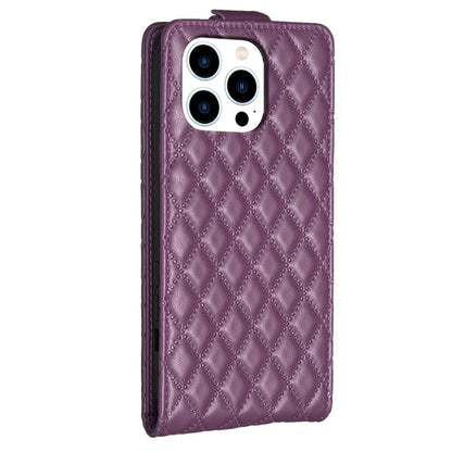 BF30 For iPhone 16 Pro Max Case Rhombus Grid Vertical Flip Leather Phone Cover