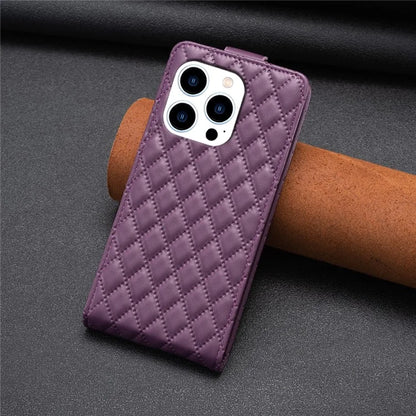 BF30 For iPhone 16 Pro Max Case Rhombus Grid Vertical Flip Leather Phone Cover
