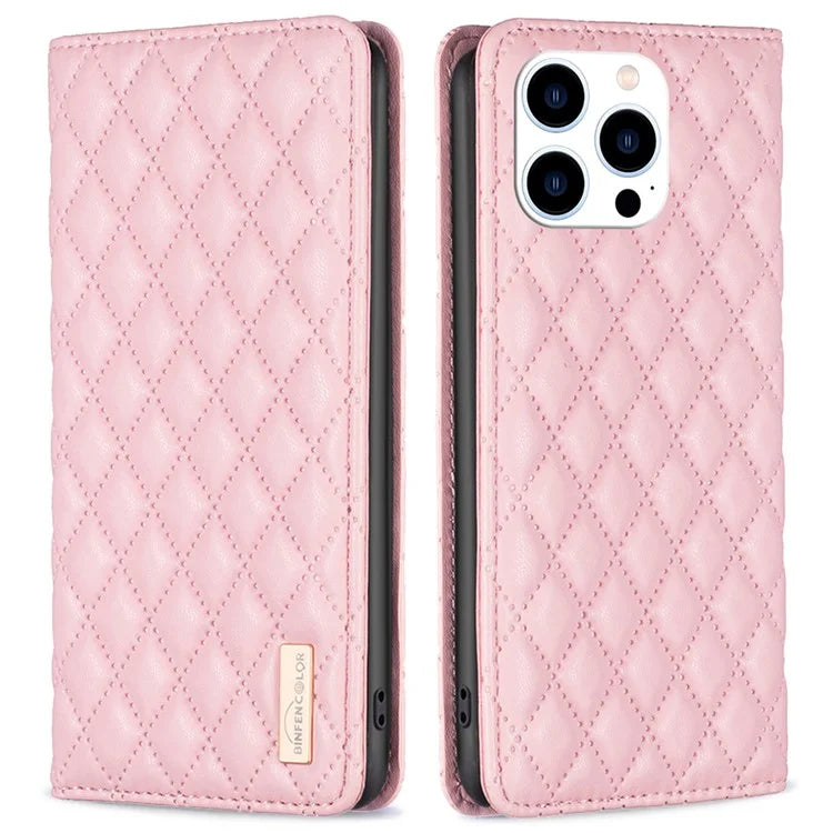 BINFEN COLOR BF Style-16 For iPhone 16 Pro Max Case PU Leather Phone Cover with Card Slots