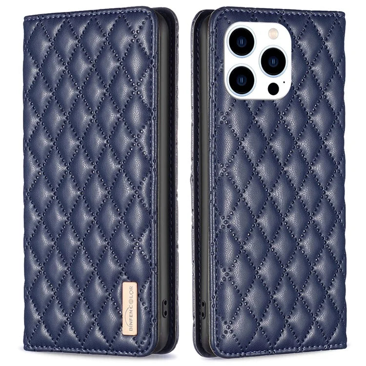 BINFEN COLOR BF Style-16 For iPhone 16 Pro Max Case PU Leather Phone Cover with Card Slots