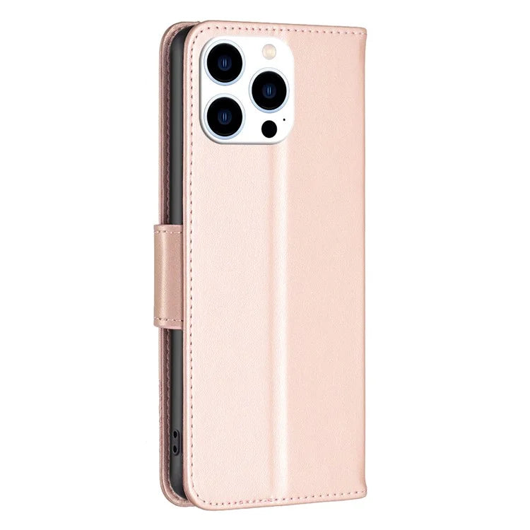 For iPhone 16 Pro Max Case Wallet Leather Phone Cover ButterflyImprinted Gold
