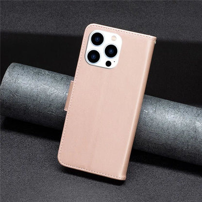 For iPhone 16 Pro Max Case Wallet Leather Phone Cover ButterflyImprinted Gold