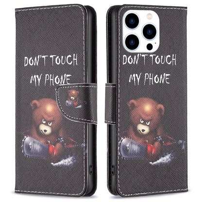 For iPhone 16 Pro Max Case Pattern Print PU Leather Phone Cover with Wallet