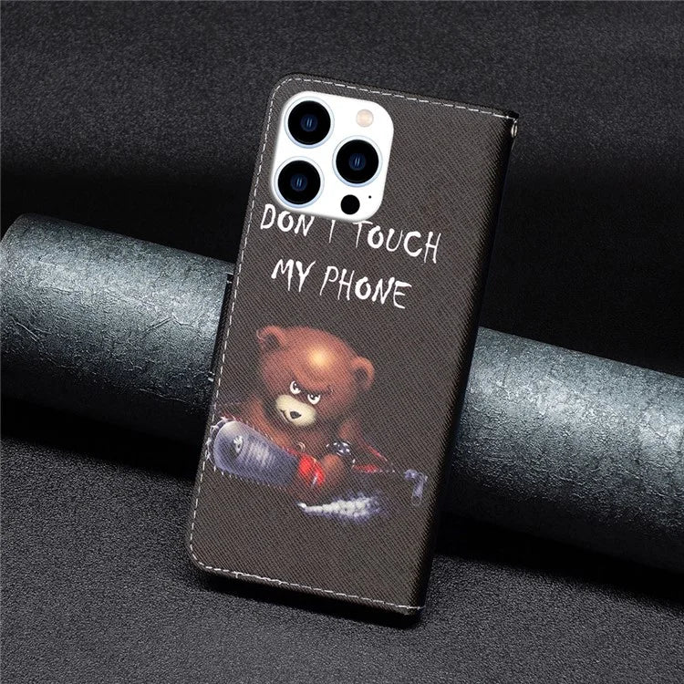 For iPhone 16 Pro Max Case Pattern Print PU Leather Phone Cover with Wallet