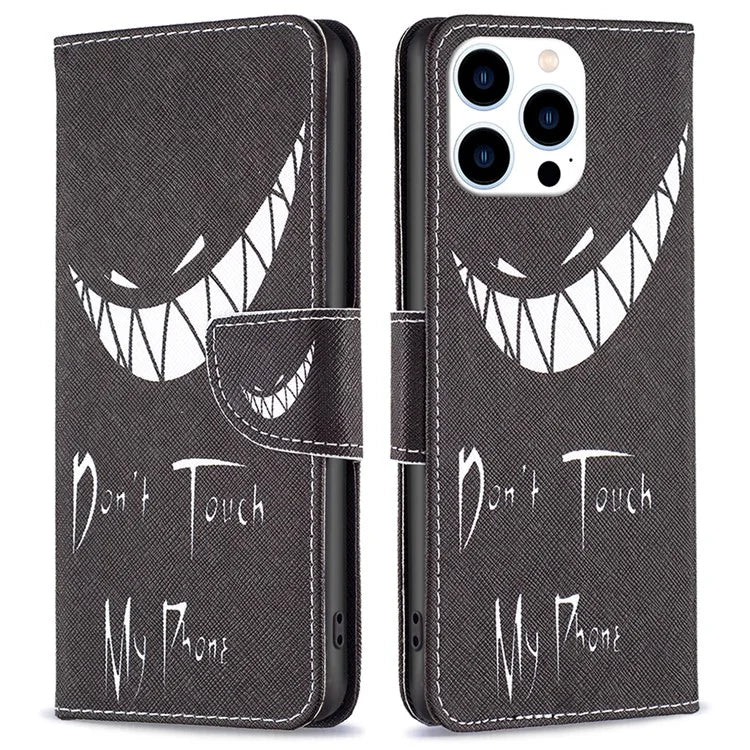 For iPhone 16 Pro Max Case Pattern Print PU Leather Phone Cover with Wallet