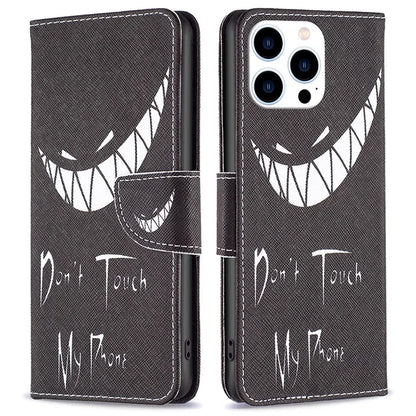 For iPhone 16 Pro Max Case Pattern Print PU Leather Phone Cover with Wallet