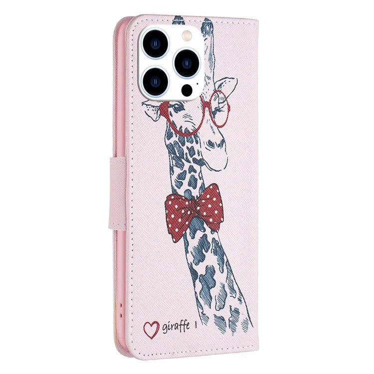 For iPhone 16 Pro Max Case Pattern Print PU Leather Phone Cover with Wallet